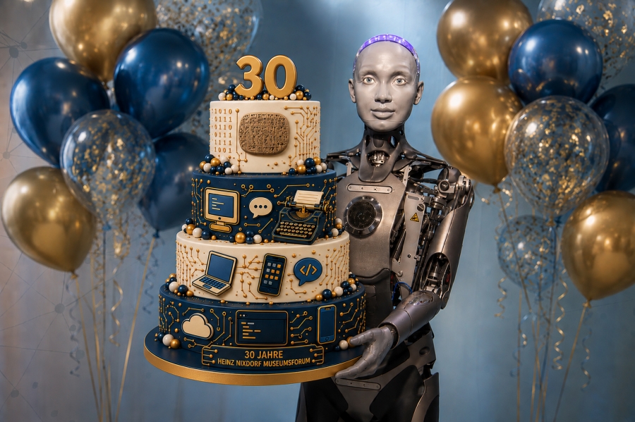 Eine besondere Attraktion am Jubiläumstag werden die Vorführungen der beiden Roboterhunde Bit und Byte sein © Heinz Nixdorf Museumsforum